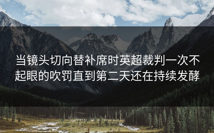 当镜头切向替补席时英超裁判一次不起眼的吹罚直到第二天还在持续发酵